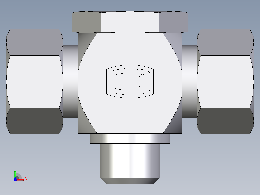 卡套式工业通用硬管接头EO_High_pressure_banjo_tee_TH15LMKDSCF前视图