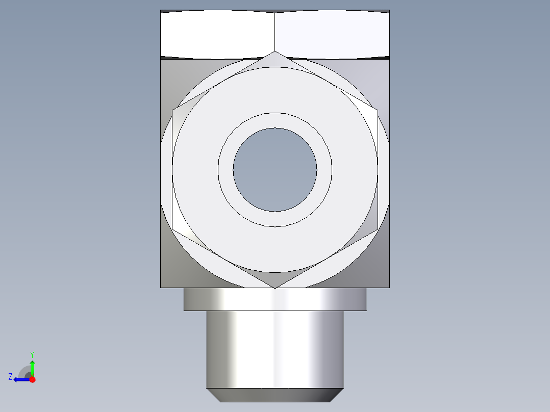 卡套式工业通用硬管接头EO_High_pressure_banjo_tee_TH15LMKDSCF右视图