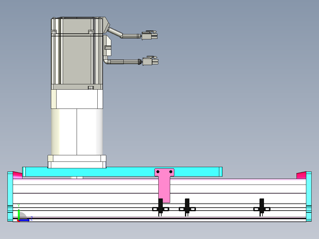 东锦齿条传动DH175G-L167-S100-BU-减速机+750W左视图