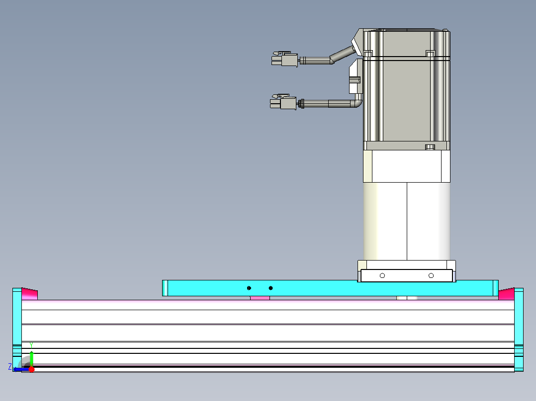 东锦齿条传动DH175G-L167-S100-BU-减速机+750W右视图