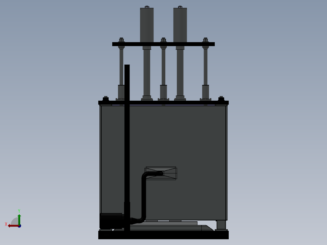 双工位的搅拌机设计模型后视图