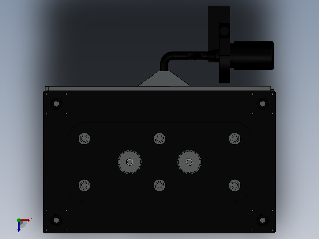 双工位的搅拌机设计模型俯视图