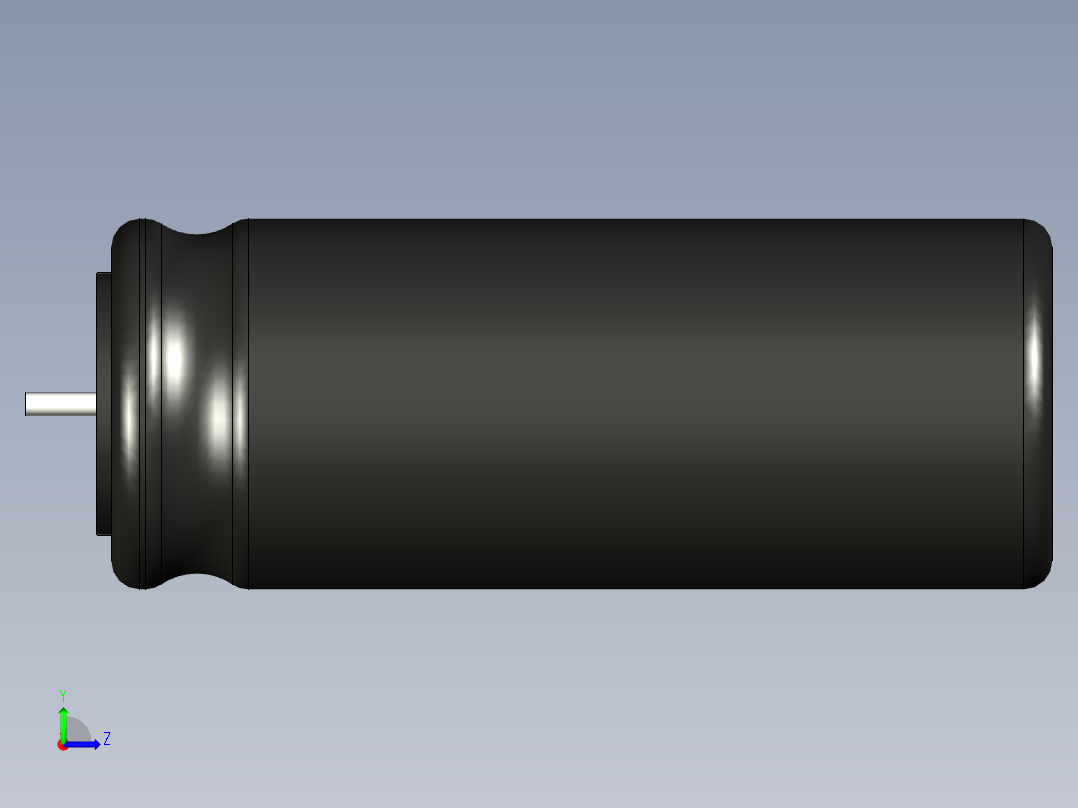 无源元件封装-CAP_RAD_D12.5x31.5_POL_BK左视图