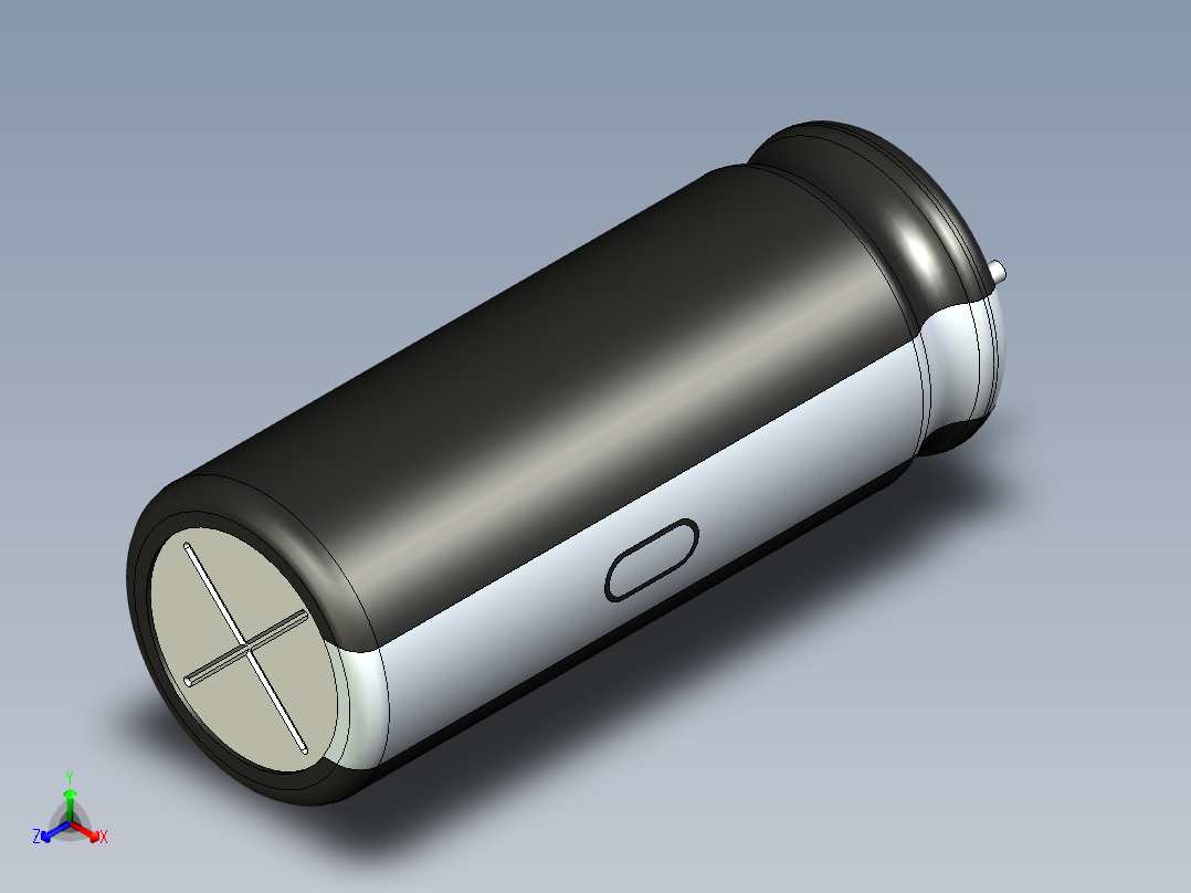 无源元件封装-CAP_RAD_D12.5x31.5_POL_BK正等轴测图