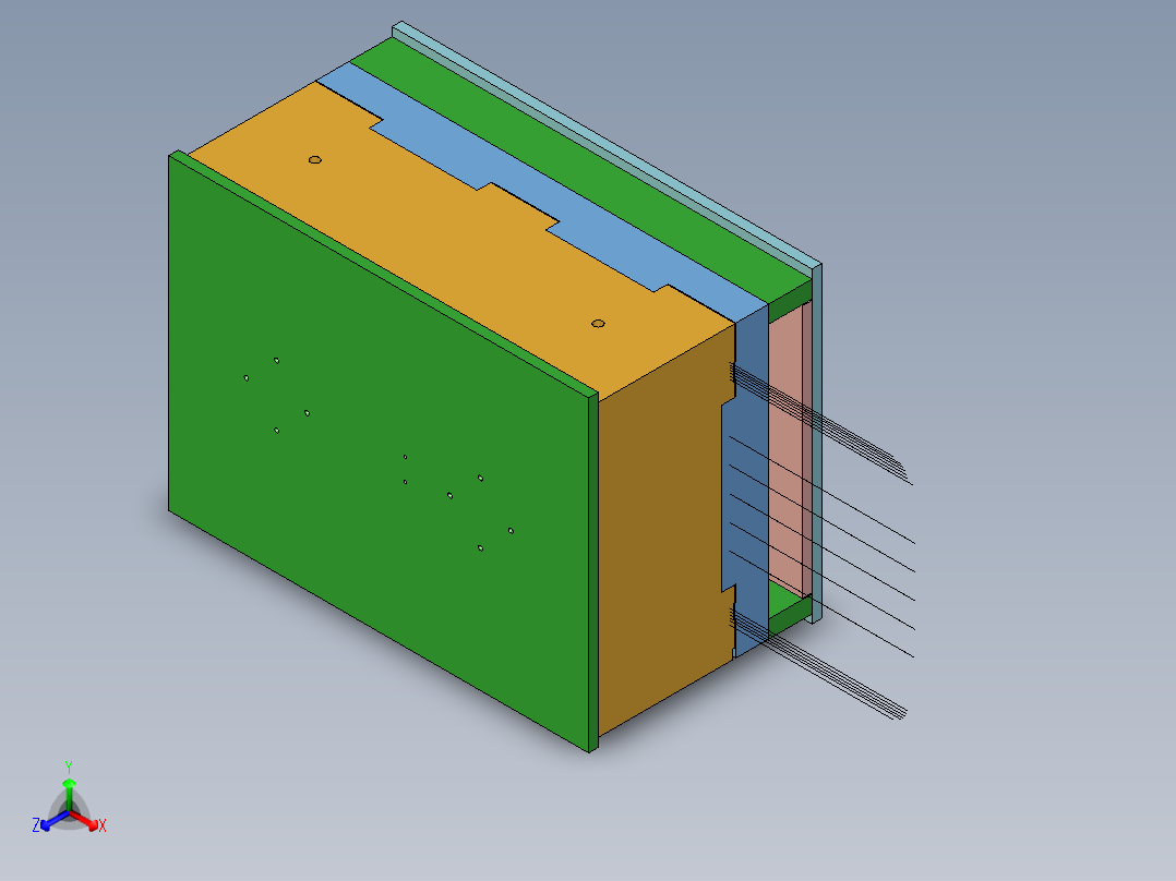 化粪池 模压 纤维玻璃钢模具造型正等轴测图