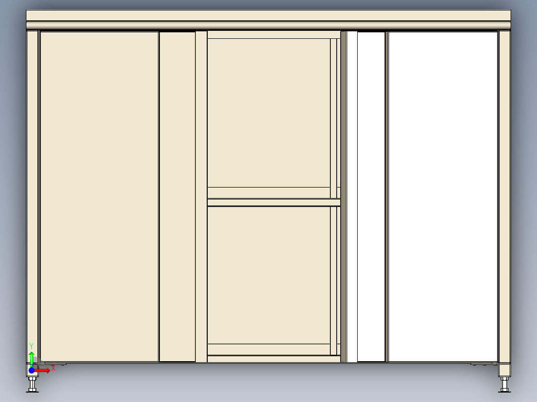 金属板厨柜前视图