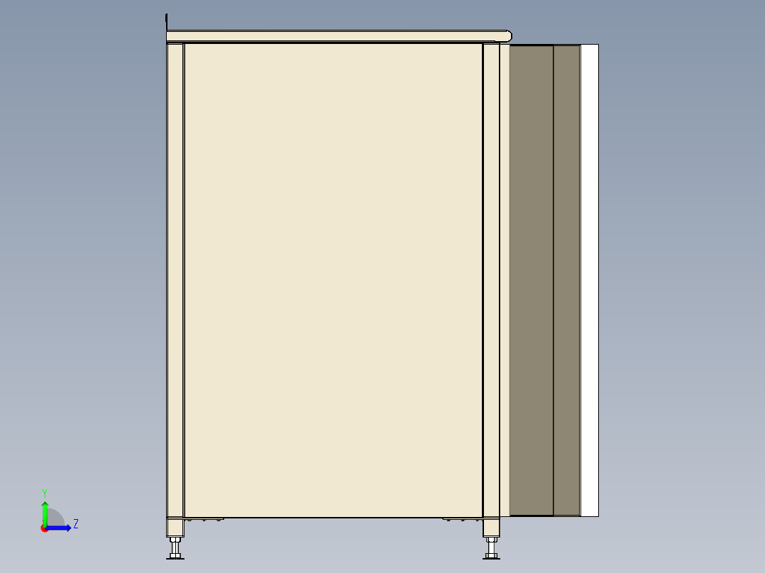 金属板厨柜左视图