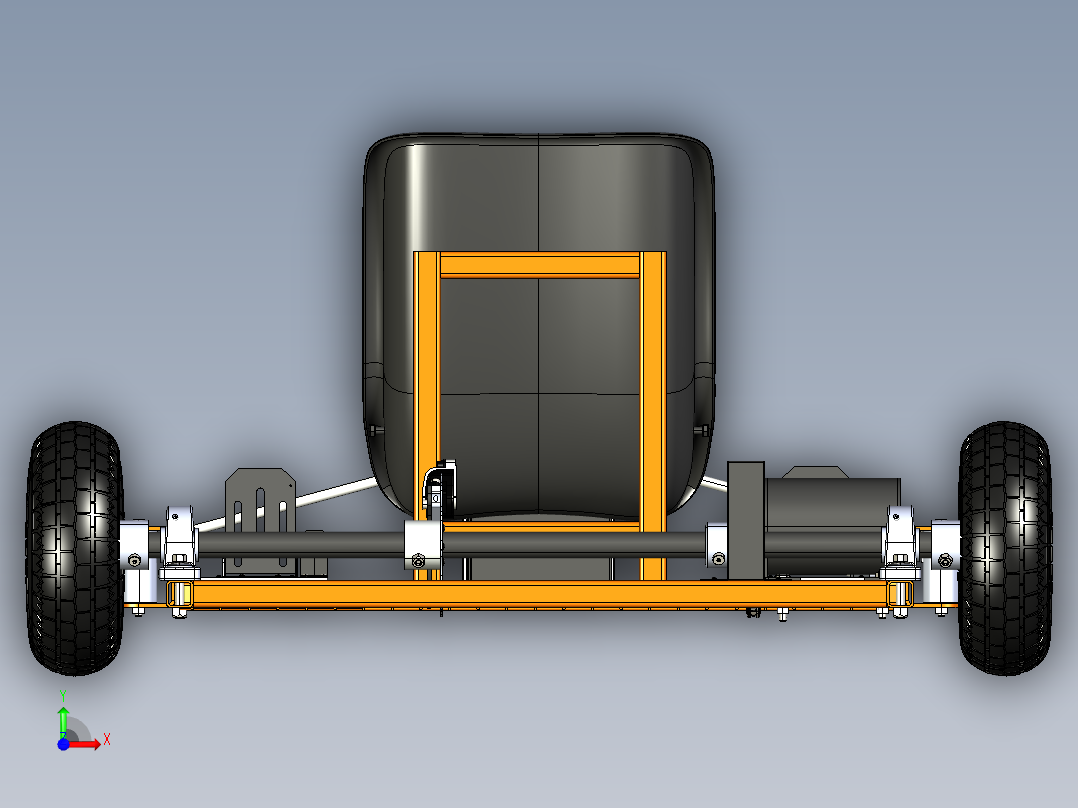 21-1300w 48v卡丁车模型3D图纸 IGS格式前视图