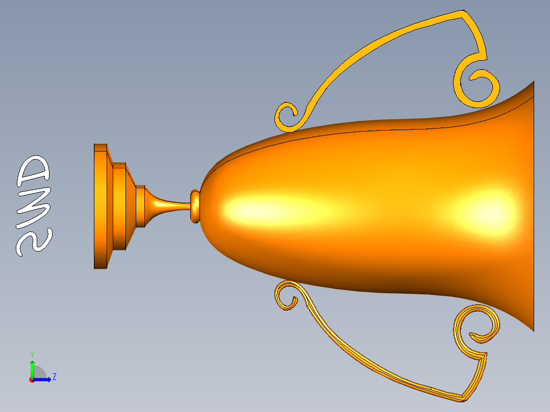 3d打印奖杯左视图
