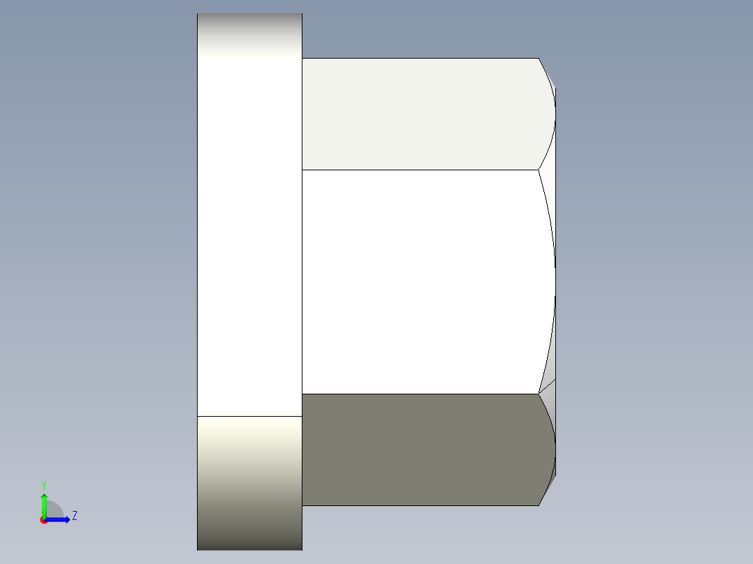螺帽2308-3D多系列多零件图纸模型左视图
