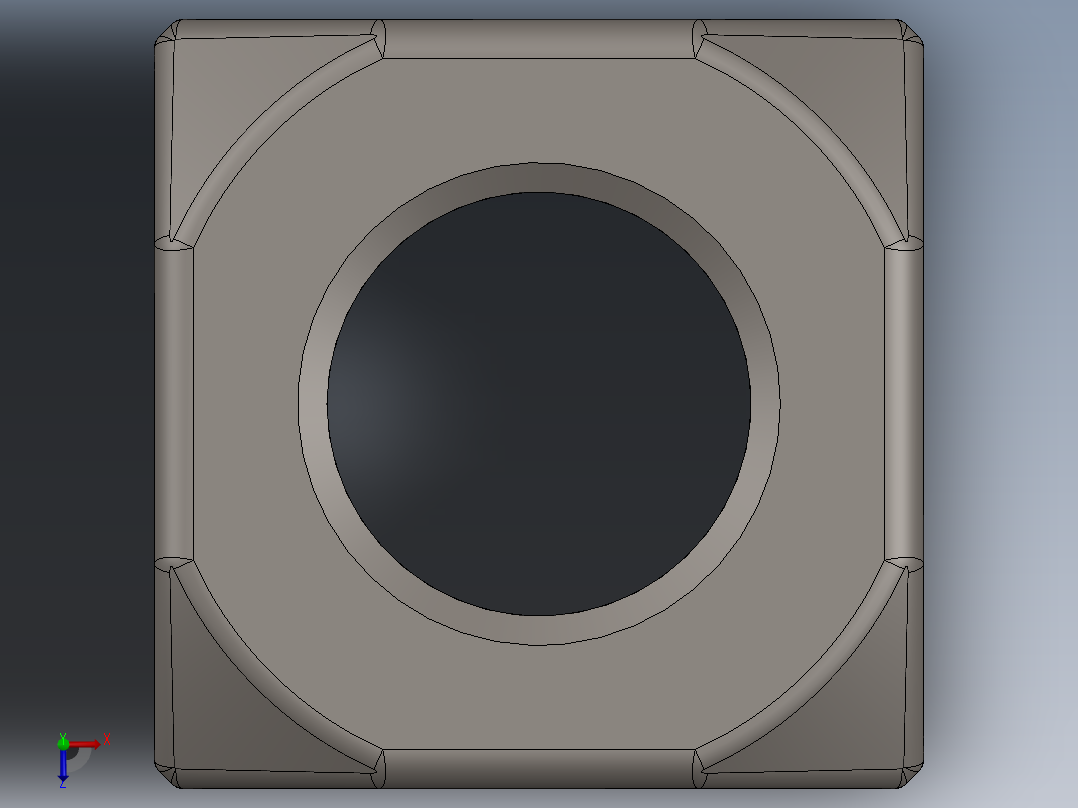 紧固件-Raw Steel SqNut 0.6250俯视图