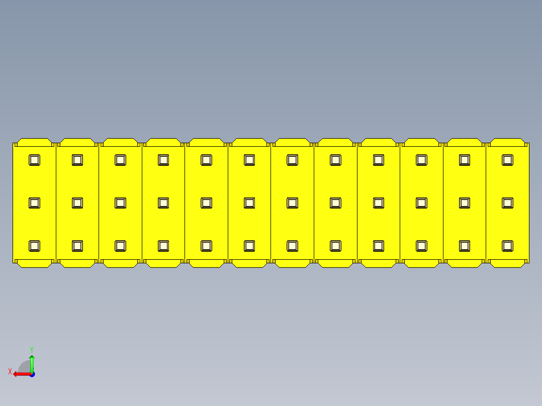 彩色公头100mil（2.54mm）系列-DS1021_yellow_3x12p_100mil_Type5_rev1.0后视图