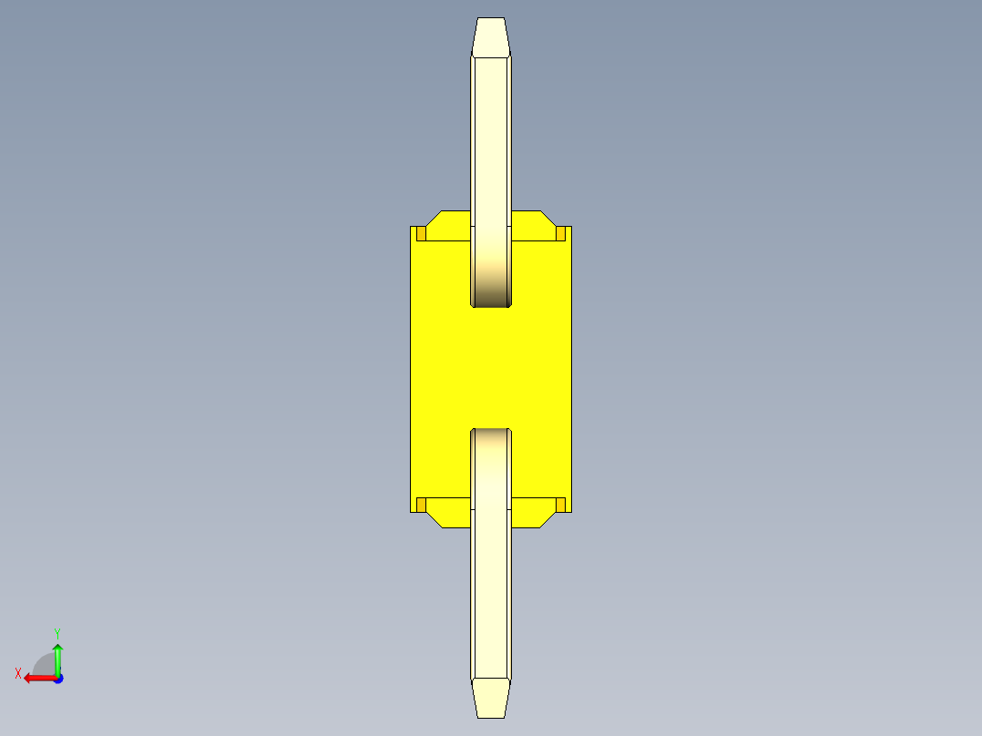 彩色公排针 100mil 2.54mm 系列-DS1022_yellow_02p_100mil_TypeSMT_rev1.0后视图