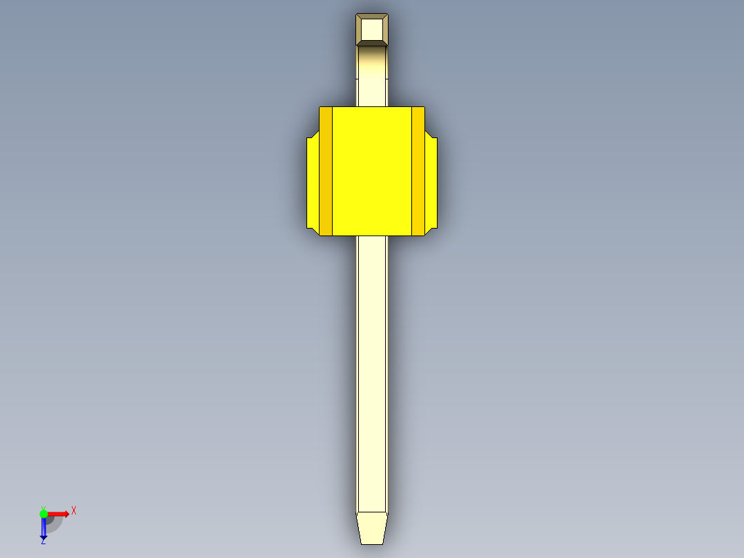 彩色公排针 100mil 2.54mm 系列-DS1022_yellow_02p_100mil_TypeSMT_rev1.0俯视图