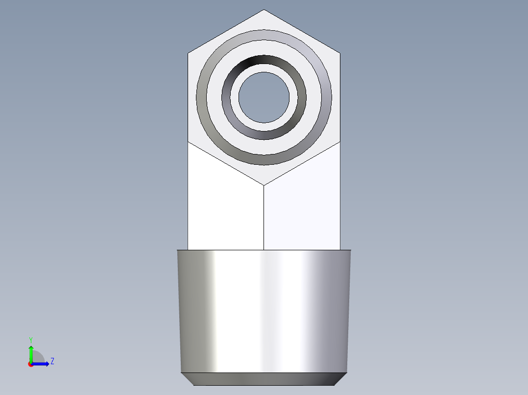 卡套式工业通用硬管接头EO_Male_stud_run_tee_TE04LLR71X左视图