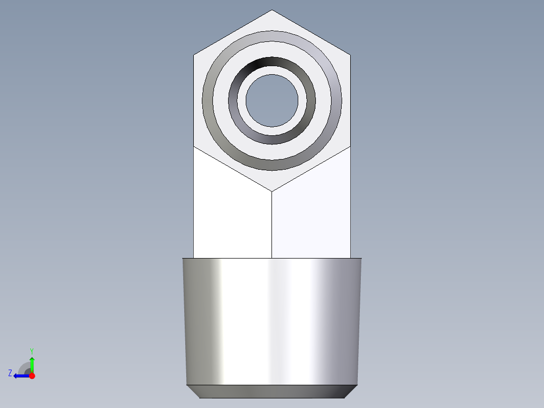 卡套式工业通用硬管接头EO_Male_stud_run_tee_TE04LLR71X右视图