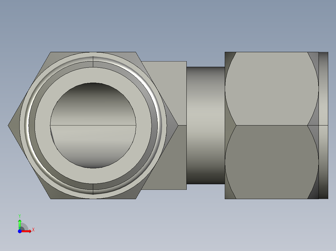 卡套式工业通用硬管接头16_c5bu-s前视图
