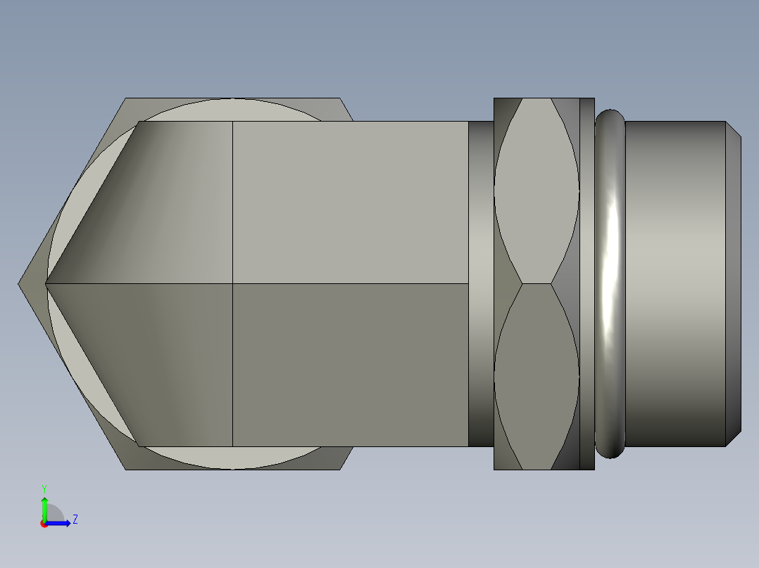 卡套式工业通用硬管接头16_c5bu-s左视图