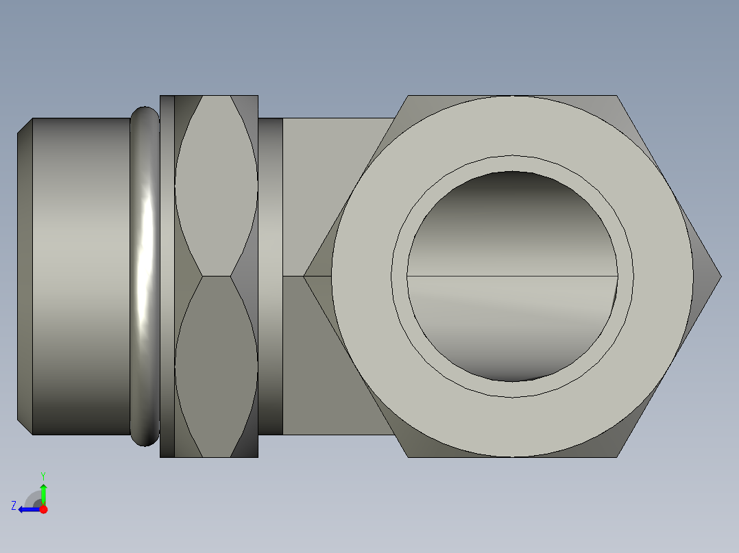 卡套式工业通用硬管接头16_c5bu-s右视图