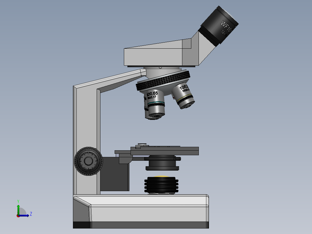 107型显微镜左视图