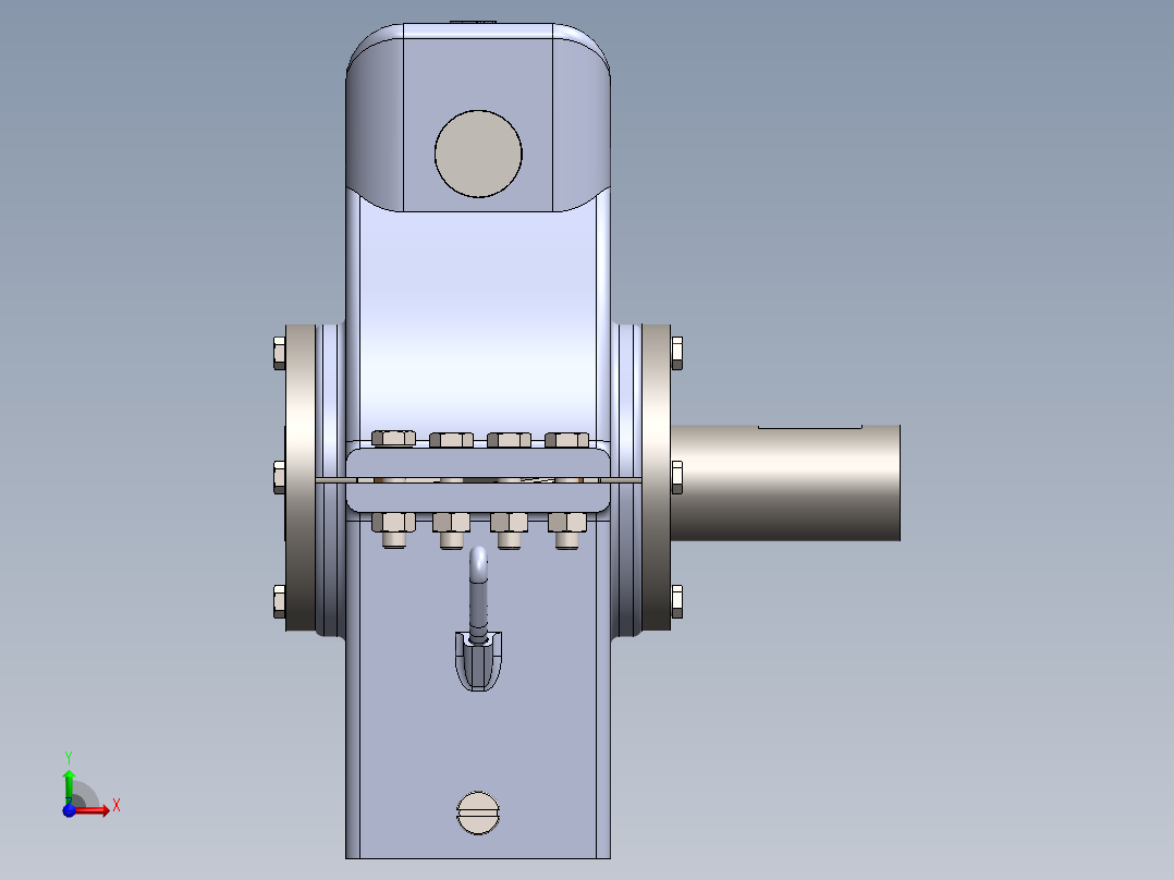 蜗轮蜗杆传动模型前视图