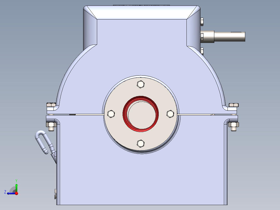蜗轮蜗杆传动模型右视图