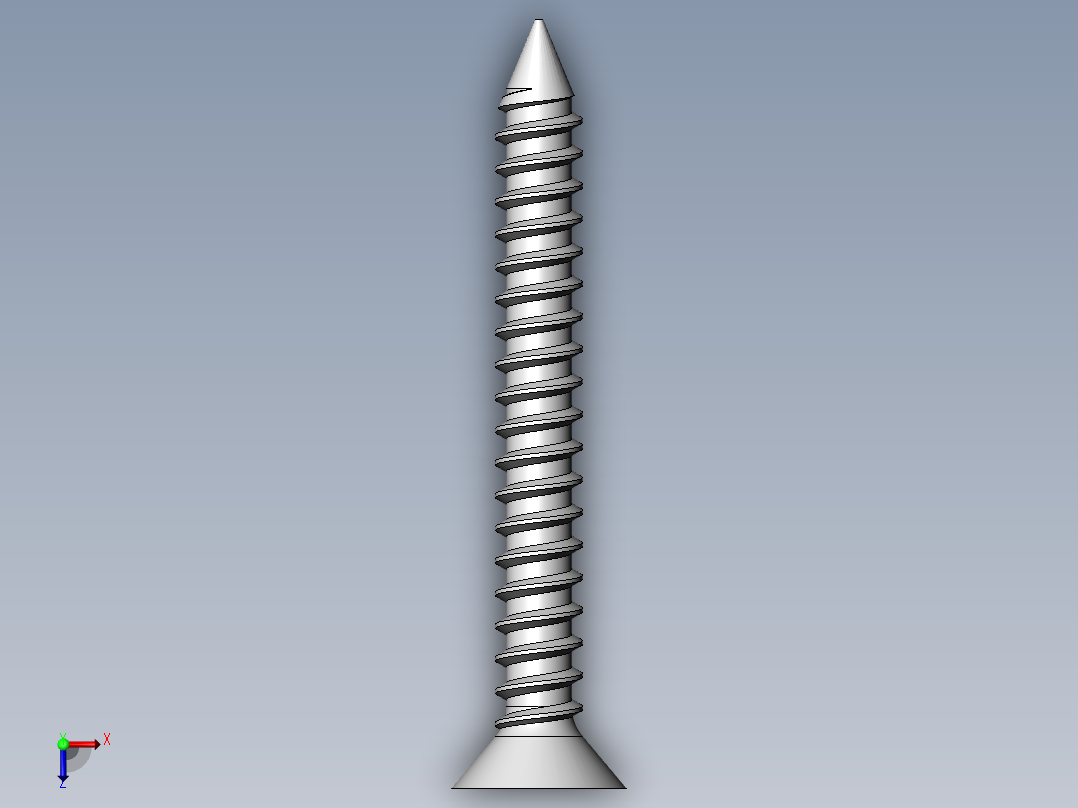 m3-13-to-40-沉头自攻螺丝-Screw M3 x 25 for Wood.SLDPRT俯视图