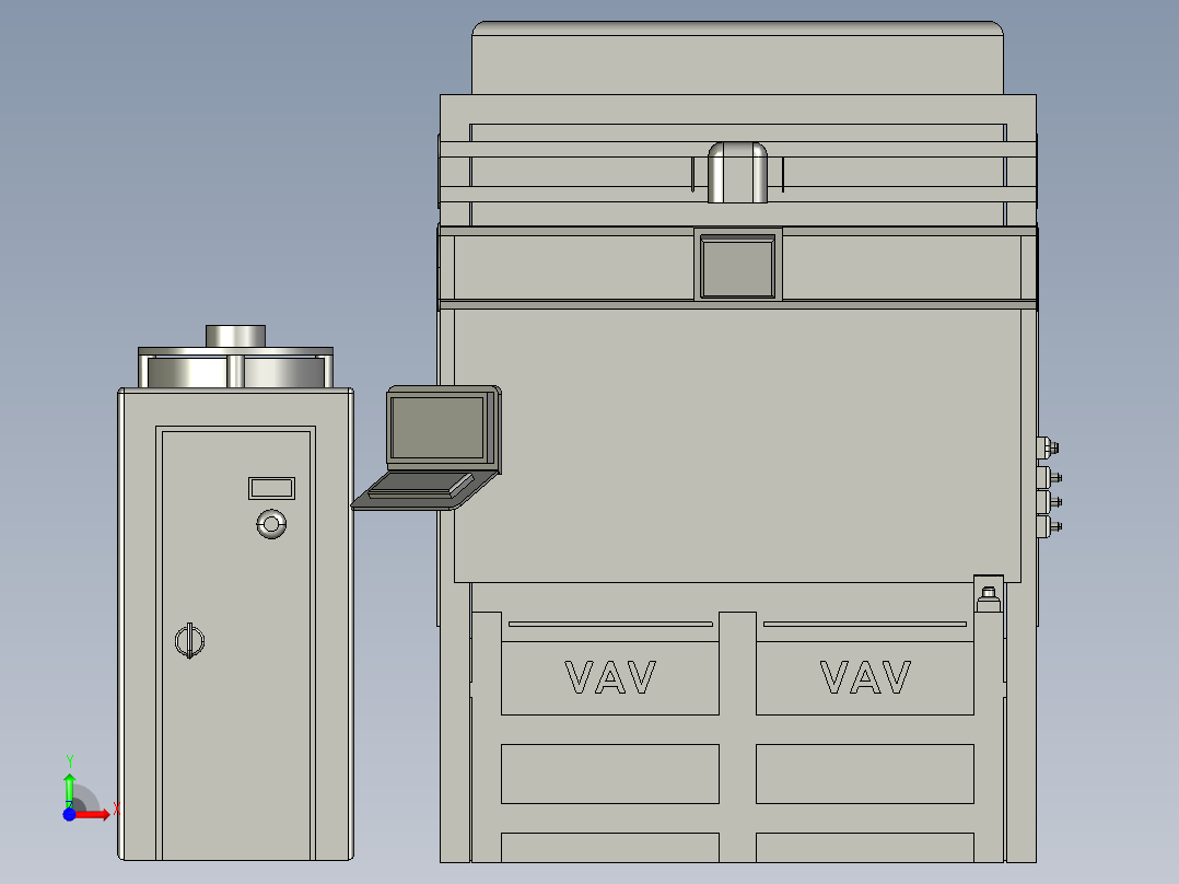 激光打标机箱结构3D数模图纸 Solidworks设计 附STEP前视图
