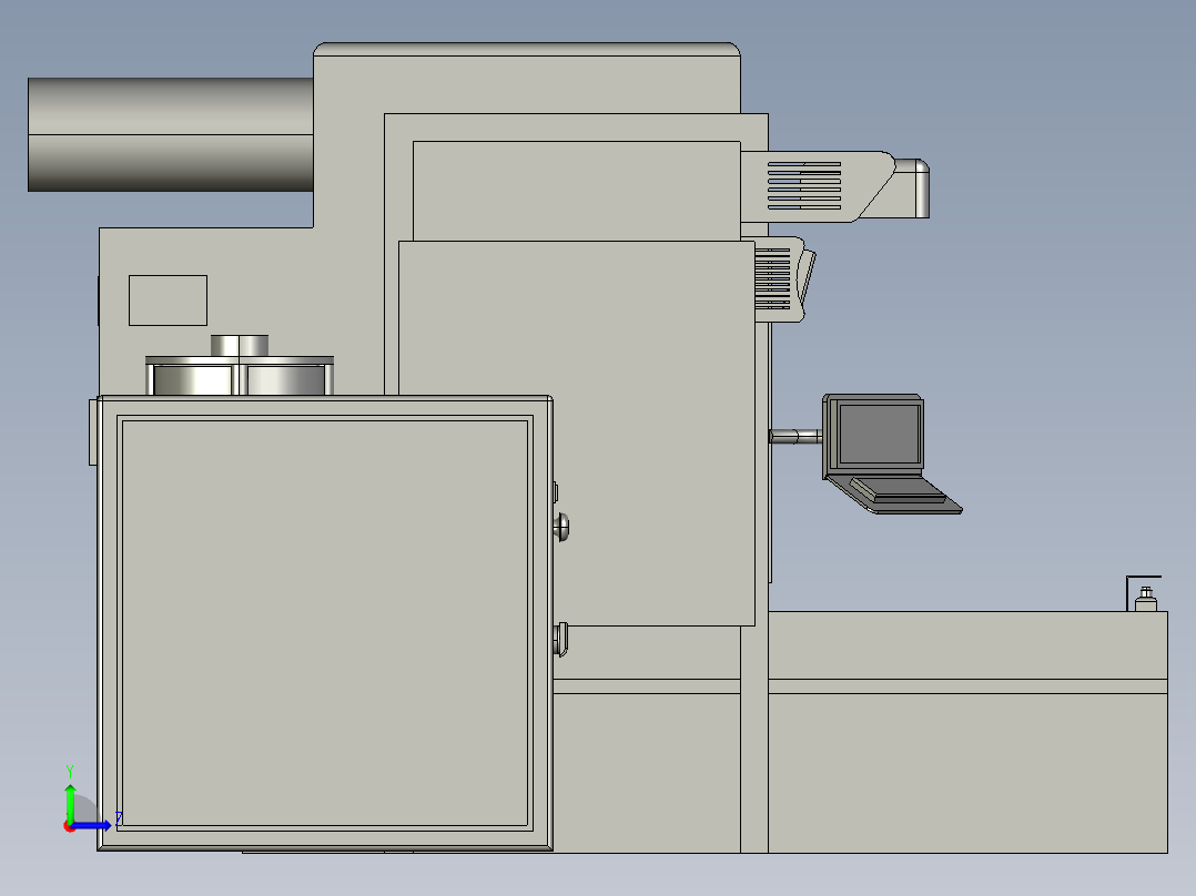 激光打标机箱结构3D数模图纸 Solidworks设计 附STEP左视图