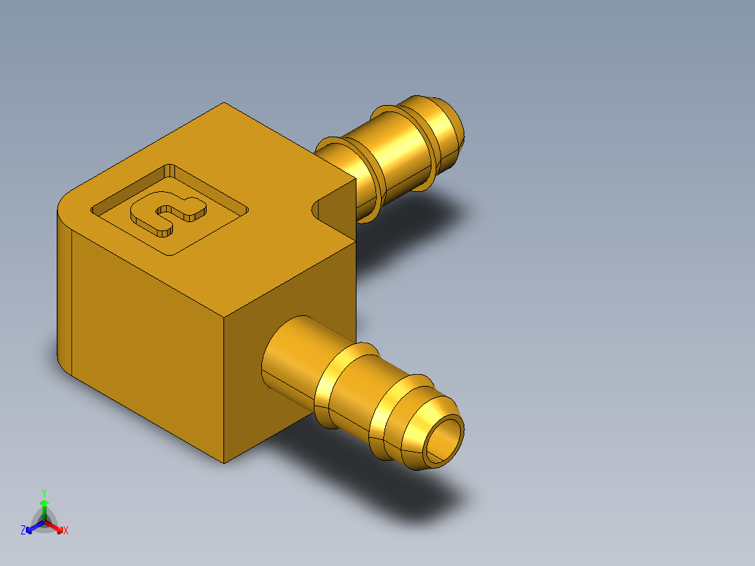 工业通用螺蚊管倒齿式工业硬管接头Union Elbow 225-5_32正等轴测图