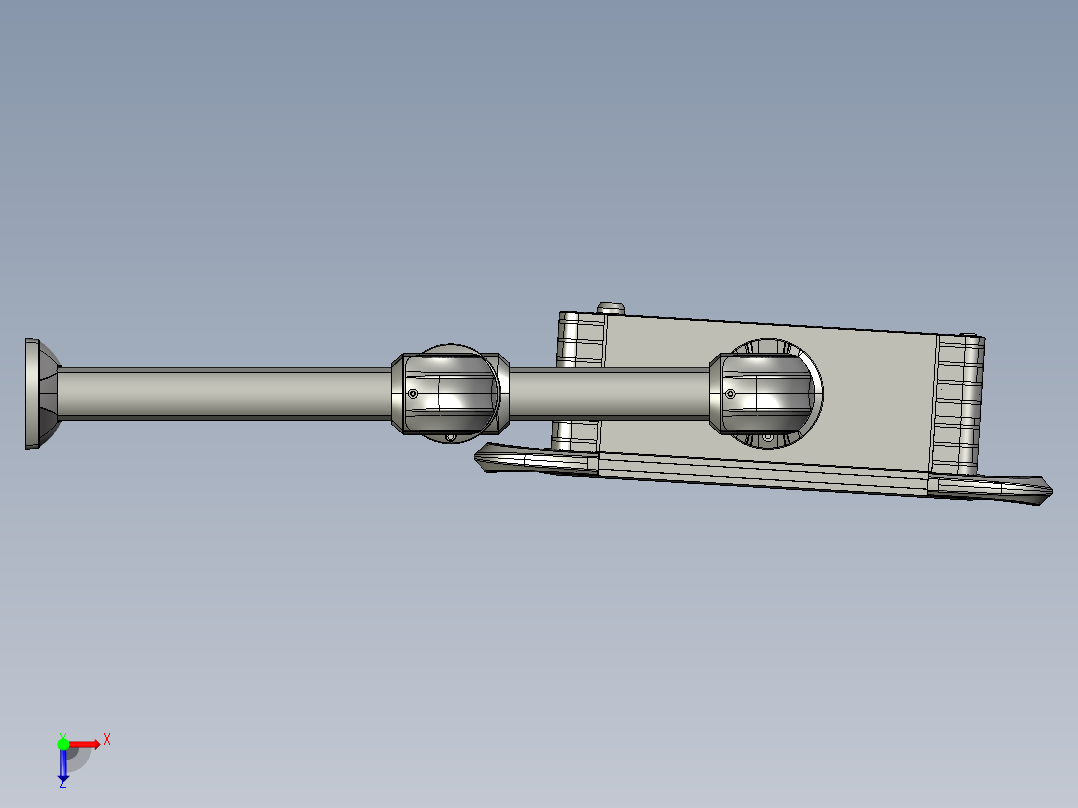 向下固定底座+中间连接器+转角+箱体连接器+控制箱俯视图