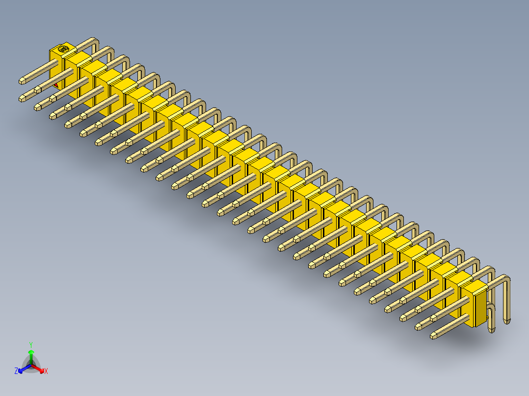 彩色公排针 100mil 2.54mm 系列-DS1022_yellow_2x28p_100mil_TypeD_rev1.0