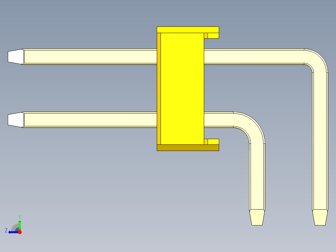 彩色公排针 100mil 2.54mm 系列-DS1022_yellow_2x28p_100mil_TypeD_rev1.0右视图