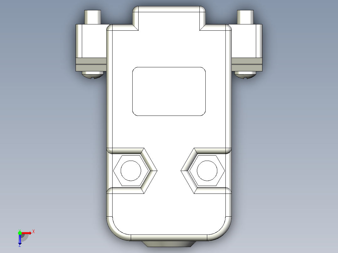 Capa plastica连接器DB9俯视图