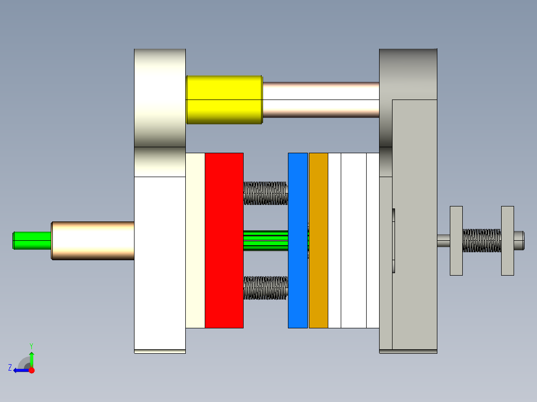 Q232-微型电机转子冲片复合冲压模具设计【三维proe】右视图