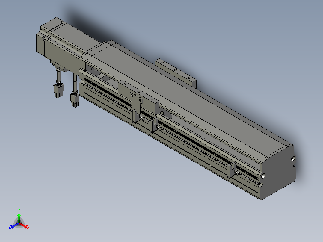 东锦丝杆传动-直线滑台模组DH85-C-L10-S200-BC-P400W-C3正等轴测图
