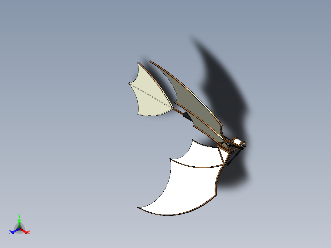 扑翼机线条结构<span style='color: red'>3D</span>图纸 STEP