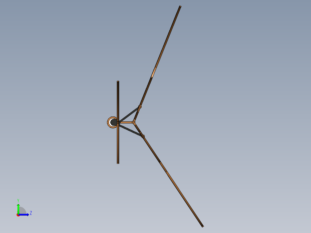 扑翼机线条结构3D图纸 STEP左视图