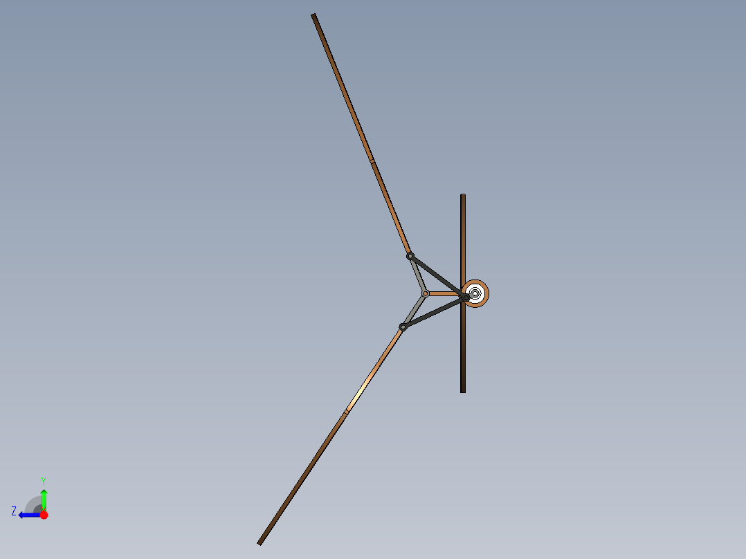 扑翼机线条结构3D图纸 STEP右视图