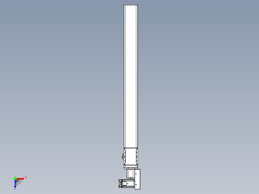 同步带全封闭直线模组TPA-HCB-105D-90-L1000-MR-Y-P20-N3俯视图