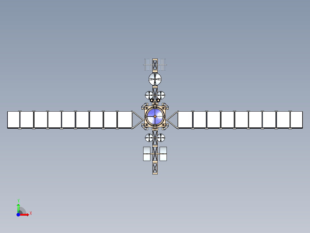 GPS定位卫星三维模型前视图