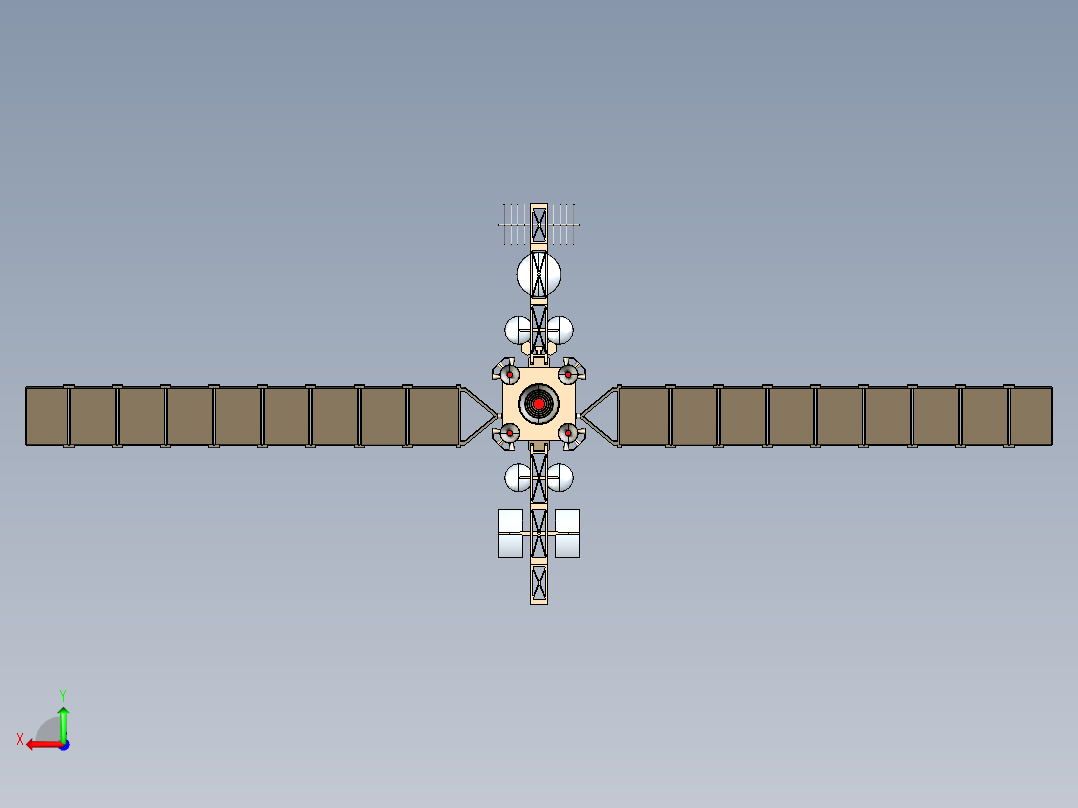 GPS定位卫星三维模型后视图