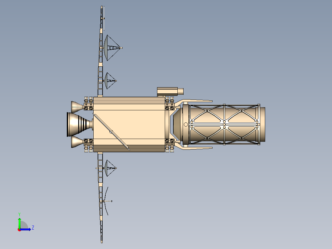 GPS定位卫星三维模型左视图
