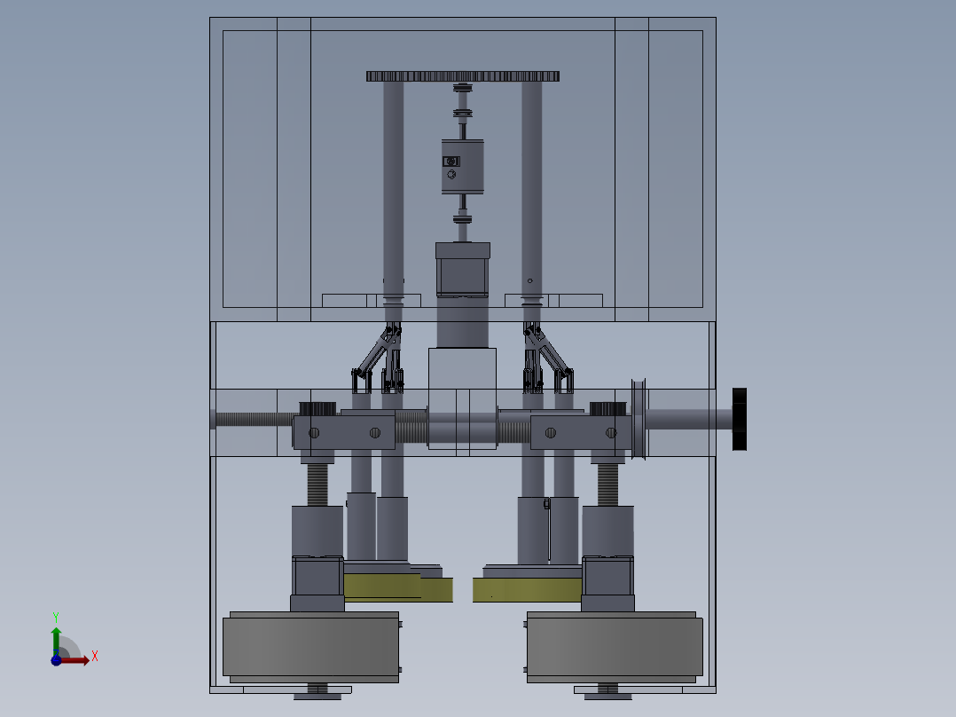 瓶盖拧紧机构前视图
