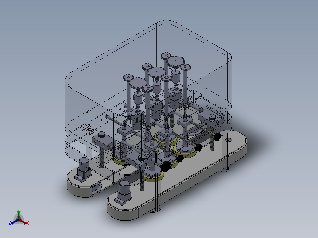 瓶盖拧紧机构正等轴测图
