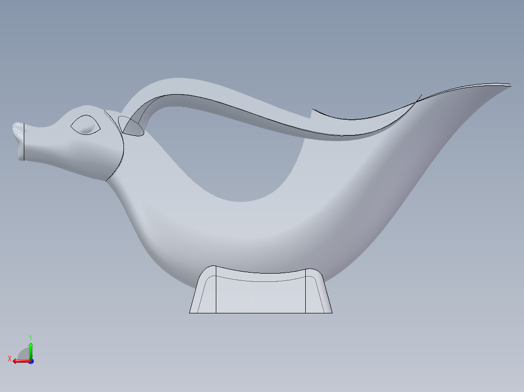 兽首杯容器设计后视图