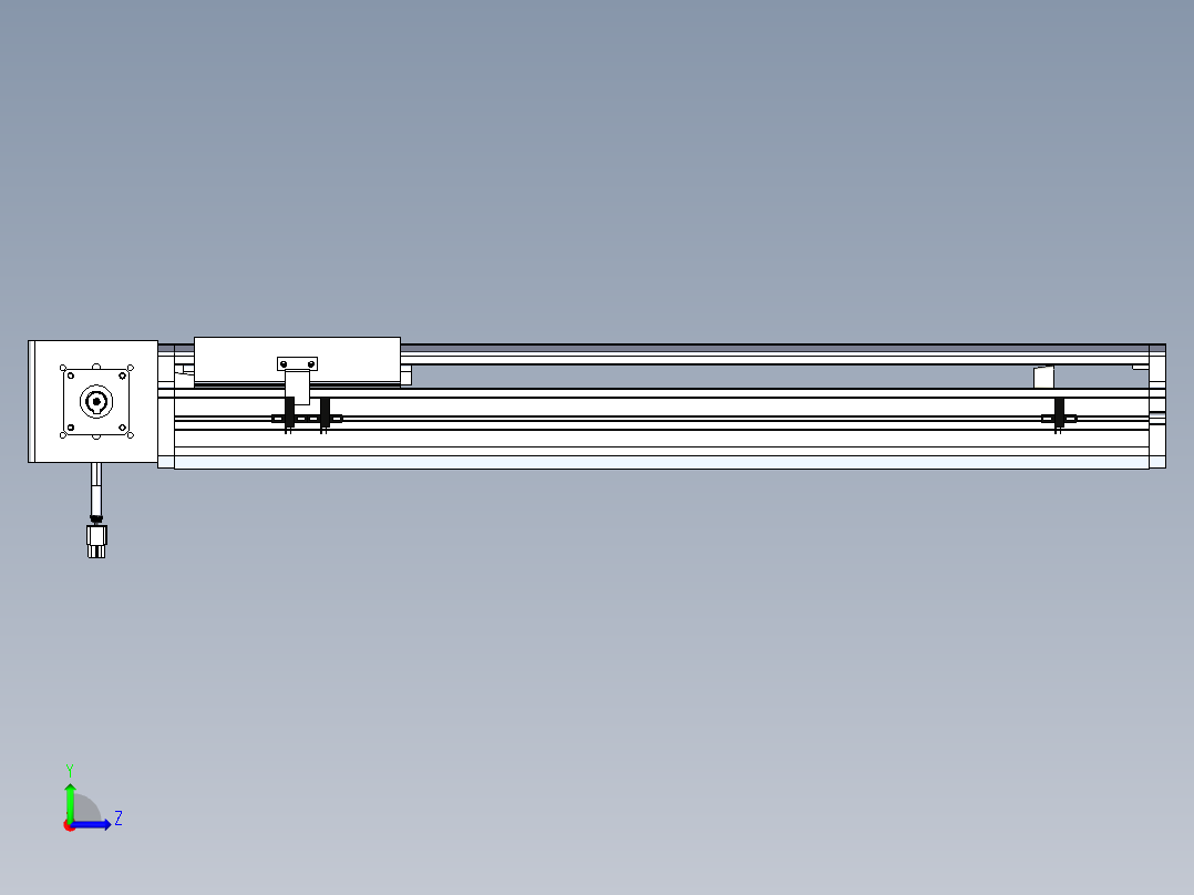 东锦同步带传动-直线滑台模组DH170B-L150-S450-BL-P400W-C3左视图
