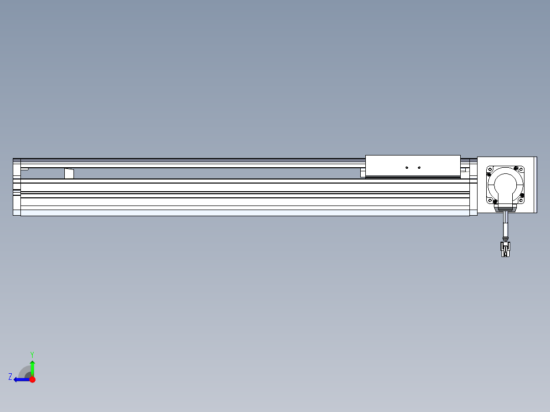 东锦同步带传动-直线滑台模组DH170B-L150-S450-BL-P400W-C3右视图