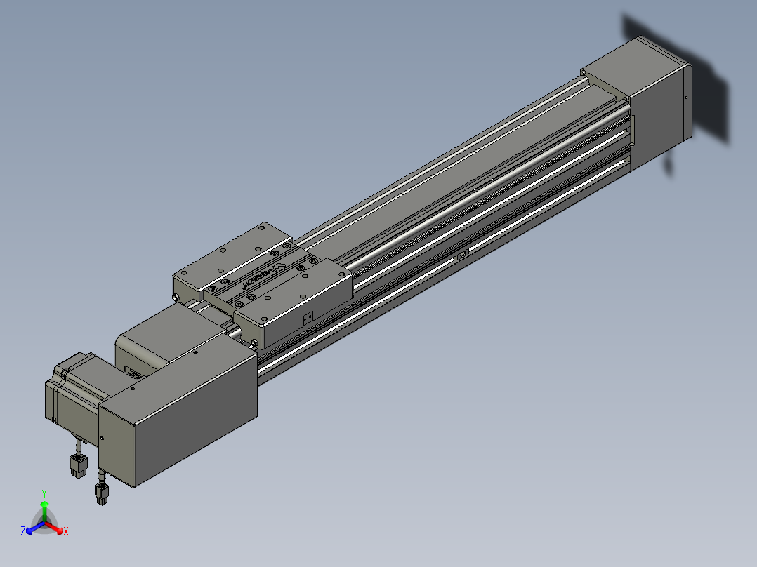 威洛博直线电机模组EB8-L100-S450-BL-P75-MS3正等轴测图