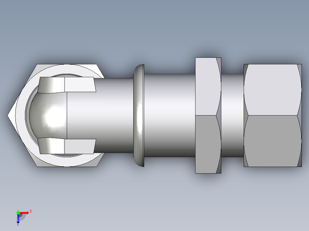 卡套式工业通用硬管接头EO_Bulkhead_elbow_WSV18LCF俯视图